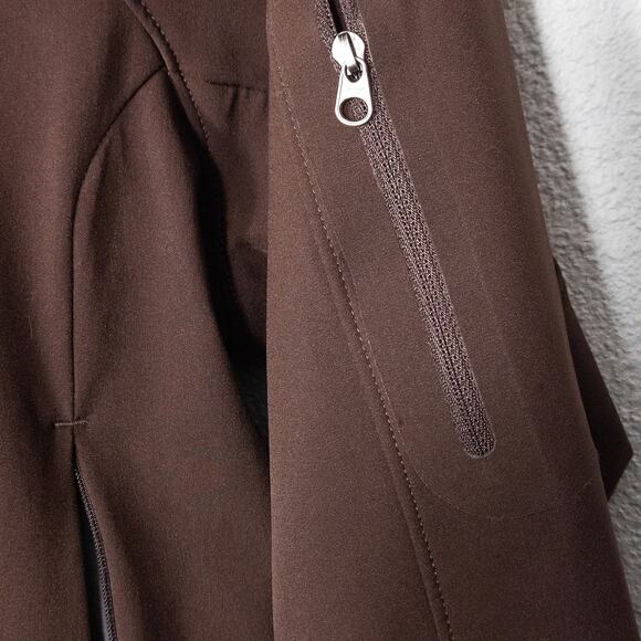 REI Women’s Jacket Brown Softshell Fleece Lined Zip Front Pockets Size Medium - Picture 7 of 12